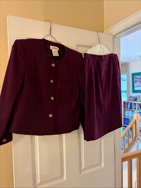 Women's Plum Two-Piece Skirt Suit